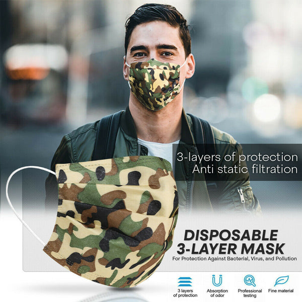 Black Wholesale Disposable 3-Ply Ear Loop Face Masks for Sale